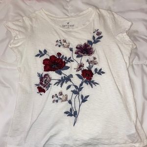 floral white blouse t shirt
